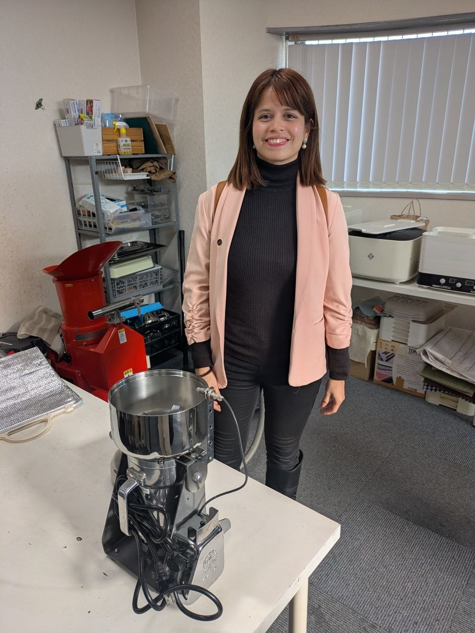 Coffee leather lab with equipment for processing grounds