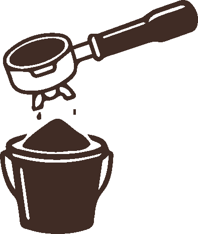 Collecting coffee grounds