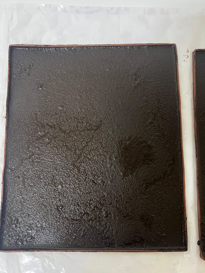 Curing coffee leather sheets in the lab